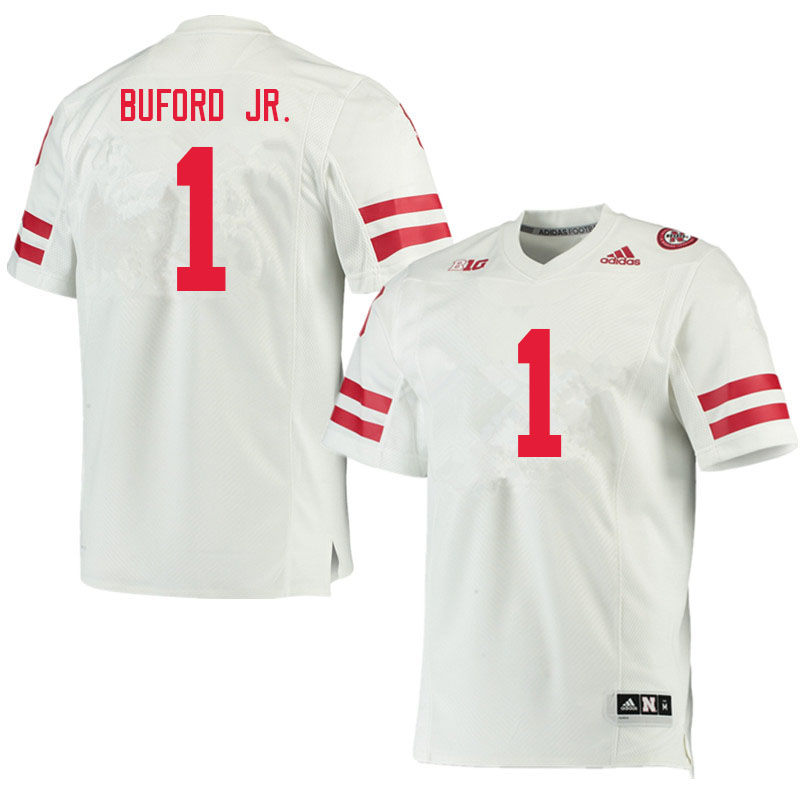 Men #1 Marques Buford Jr. Nebraska Cornhuskers College Football Jerseys Sale-White - Click Image to Close